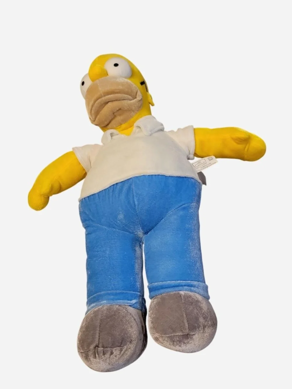 Yellow Plush Bird Toy with White Shirt and Blue Pants - Soft Pet Toy